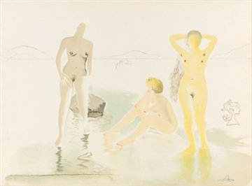 Three Graces of Cova D'Or 1975 Limited Edition Print - Salvador Dali Three Graces of Cova D'Or 1975 Limited Edition Print - Salvador Dali
