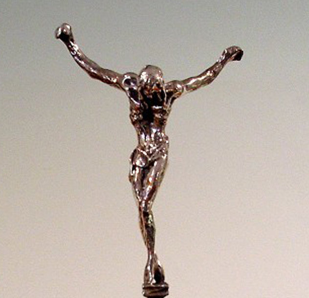 Christ of St. John of the Cross Silver Sculpture 2000 8 in Sculpture by Salvador Dali