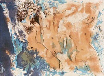 Three Hippies (Happy Days) 1970 (Early) Limited Edition Print - Salvador Dali Three Hippies (Happy Days) 1970 (Early) Limited Edition Print - Salvador Dali