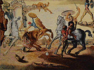 Battle Around a Dandelion Tapestry 42x54 Huge Tapestry - Salvador Dali Battle Around a Dandelion Tapestry 42x54 Huge Tapestry - Salvador Dali