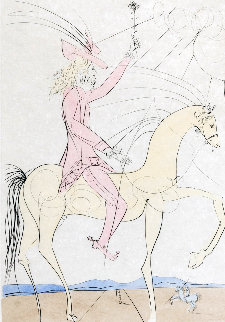 Cavalier a La Rose 1973 Limited Edition Print - Salvador Dali Cavalier a La Rose 1973 Limited Edition Print - Salvador Dali