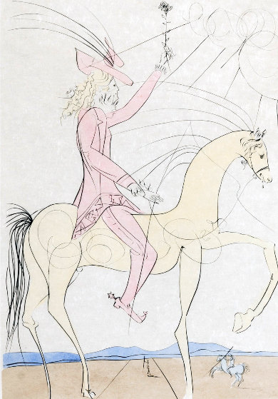 Cavalier a La Rose 1973 Limited Edition Print by Salvador Dali Cavalier a La Rose 1973 Limited Edition Print by Salvador Dali