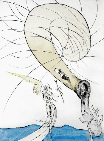 After 50 Years of Surrealism: Freud With Snail Head 1974 HS Limited Edition Print - Salvador Dali