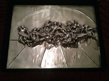 Last Supper Silver Bas Relief Sculpture 1978 24 in Sculpture by Salvador Dali