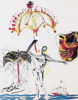 Imaginations and Objects of the Future: Anti-Umbrella With Atomized Liquid 1975 Limited Edition Print - Salvador Dali Imaginations and Objects of the Future: Anti-Umbrella With Atomized Liquid 1975 Limited Edition Print - Salvador Dali