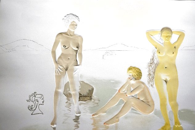 Three Graces of Cova D'or (With Woman's Face) 1975 HS Limited Edition Print by Salvador Dali Three Graces of Cova D'or (With Woman's Face) 1975 HS Limited Edition Print by Salvador Dali