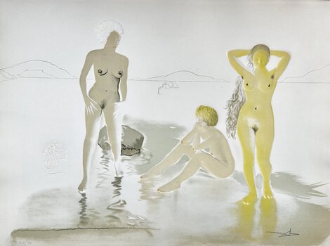 Three Graces of Cova D'or (With Woman's Face) 1975 HS Limited Edition Print - Salvador Dali
