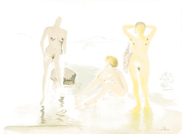 Three Graces of Cova D'or (With Woman's Face) 1975 Limited Edition Print - Salvador Dali