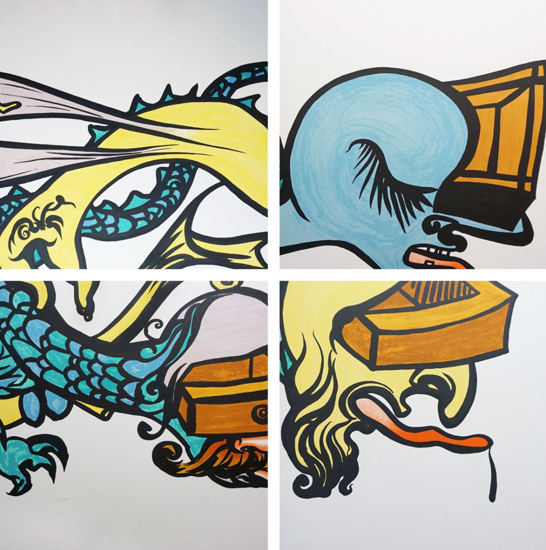 Vitraux in Four Sheets Puzzle of Life 1974 Limited Edition Print by Salvador Dali Vitraux in Four Sheets Puzzle of Life 1974 Limited Edition Print by Salvador Dali