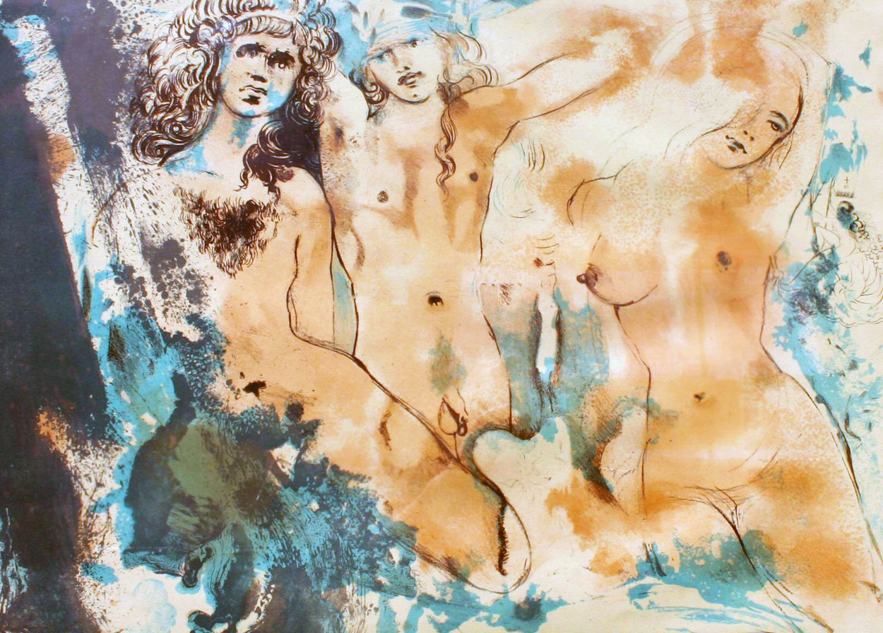 Three Hippies (Happy Days) 1970 Limited Edition Print by Salvador Dali
