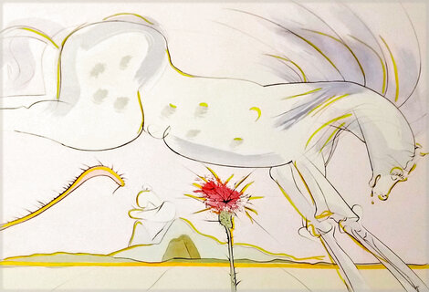 Le Bestaire De La Fontaine Dalinise: Le Cheval Et Le Loup 1974 - HS Limited Edition Print - Salvador Dali