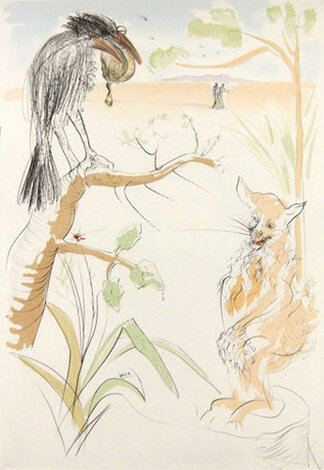 Les Bestaire De La Fontaine Dalenese: Le Corbeau Et Le Renard 1974 HS Limited Edition Print - Salvador Dali