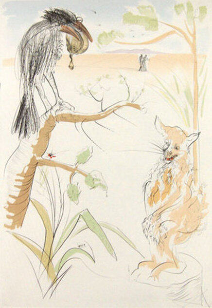 Les Bestaire De La Fontaine Dalenese: Le Corbeau Et Le Renard 1974 HS Limited Edition Print by Salvador Dali Les Bestaire De La Fontaine Dalenese: Le Corbeau Et Le Renard 1974 HS Limited Edition Print by Salvador Dali