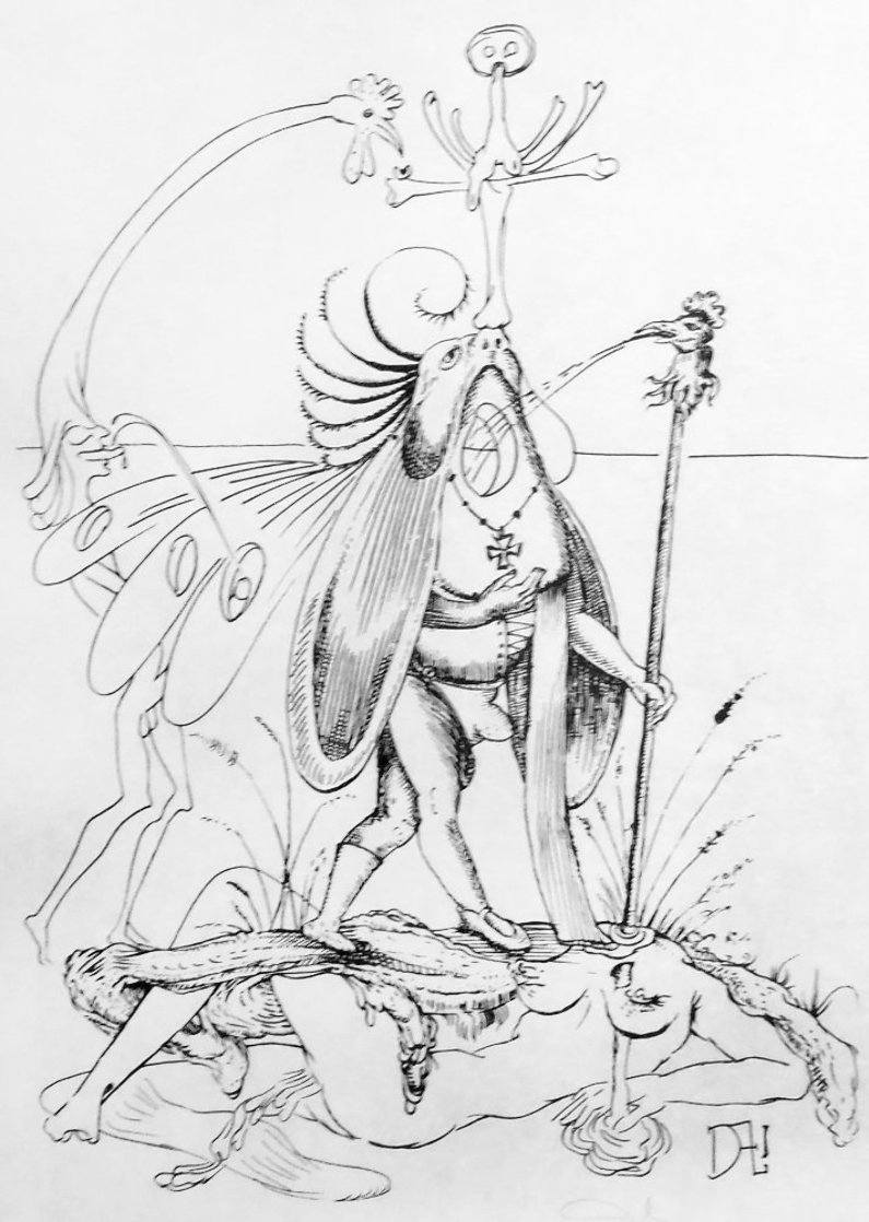 Les Songes Drolatiques De Pantagruel: Untitled (R) Black And White 1973 Limited Edition Print by Salvador Dali Les Songes Drolatiques De Pantagruel: Untitled (R) Black And White 1973 Limited Edition Print by Salvador Dali