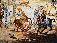 Battle Around a Dandelion Tapestry  1988  41x51  Tapestry by Salvador Dali - 0
