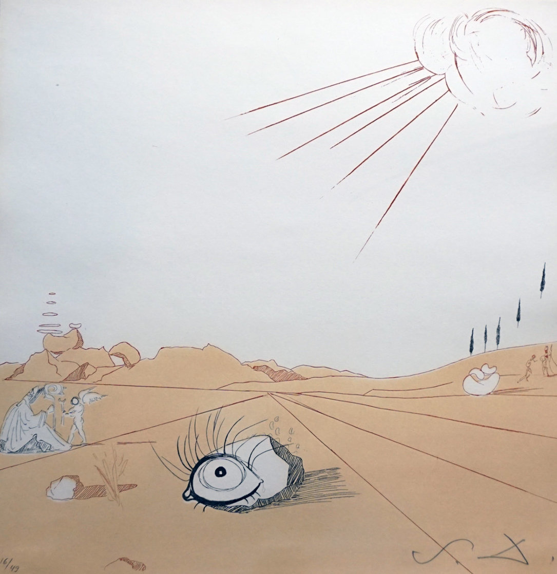 Neuf Paysages Espace Paysage From Cobea  1980 Limited Edition Print by Salvador Dali
