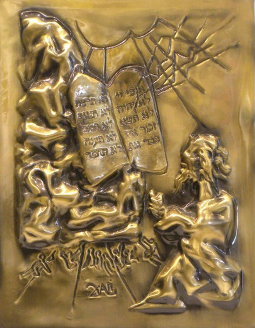 Ten Commandments Gold Bas Relief Sculpture 1979 25 in Sculpture by Salvador Dali Ten Commandments Gold Bas Relief Sculpture 1979 25 in Sculpture by Salvador Dali