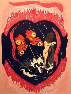 Triomphe De l' Amour 1978 - Framed Suite of 2 Lithographs Limited Edition Print - Salvador Dali Triomphe De l' Amour 1978 - Framed Suite of 2 Lithographs Limited Edition Print - Salvador Dali