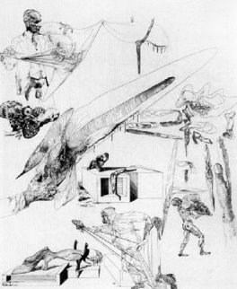 Cranes Mous Et Harpe Cranienne, Proof, 1935 (Very Early) Limited Edition Print - Salvador Dali Cranes Mous Et Harpe Cranienne, Proof, 1935 (Very Early) Limited Edition Print - Salvador Dali