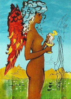Love's Promise W/ Remarque 1976 Limited Edition Print - Salvador Dali Love's Promise W/ Remarque 1976 Limited Edition Print - Salvador Dali