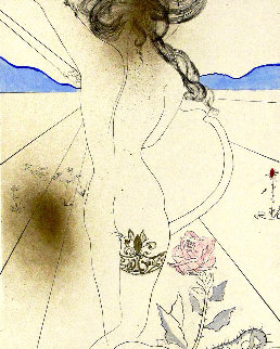 Les Hippies Suite: Nude With Garter Suite 1969 (Early) Limited Edition Print - Salvador Dali Les Hippies Suite: Nude With Garter Suite 1969 (Early) Limited Edition Print - Salvador Dali