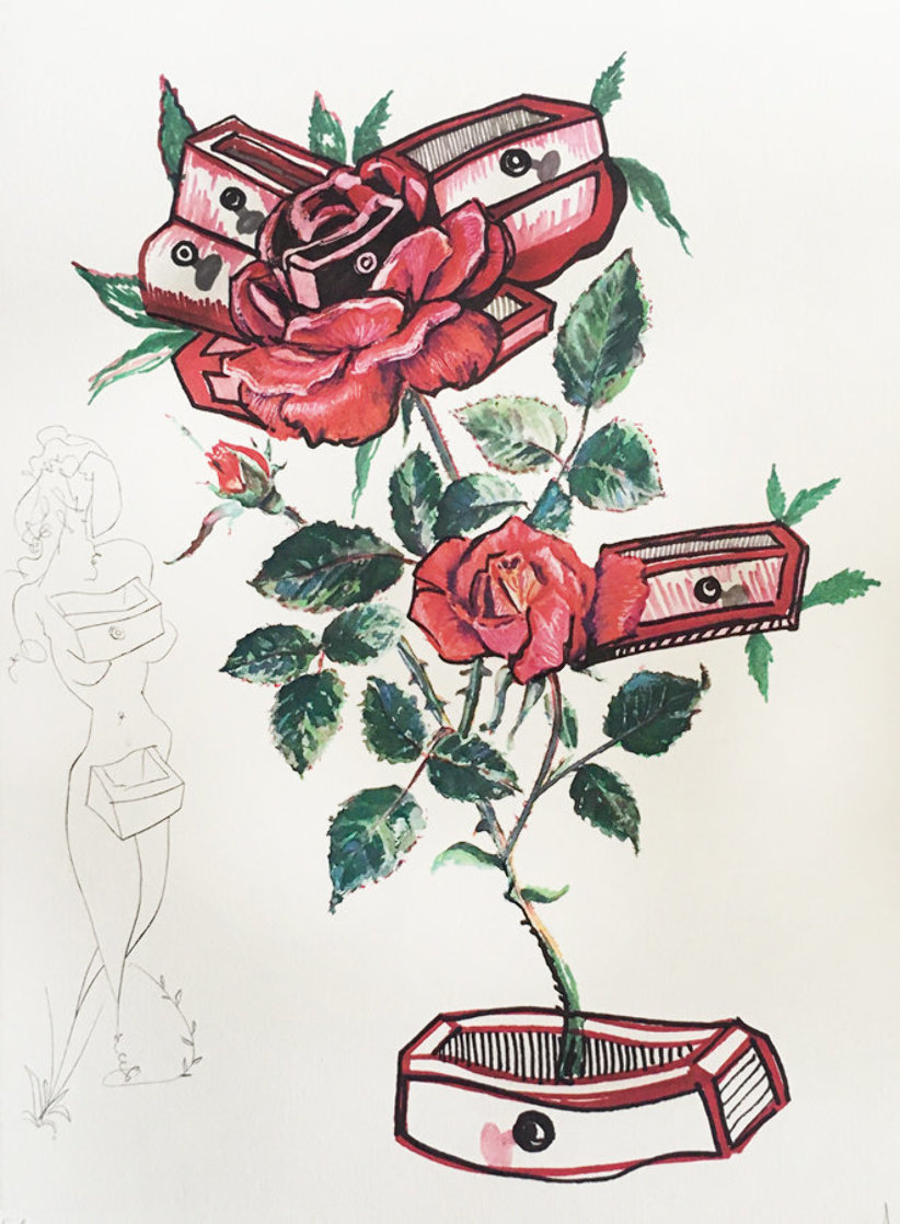 Rosa E Morte 1972 Limited Edition Print by Salvador Dali