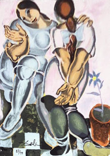 Deux Femmes Avec Pot De Fleur, Ceramic Tile 1960 20x15 Other - Salvador Dali Deux Femmes Avec Pot De Fleur, Ceramic Tile 1960 20x15 Other - Salvador Dali