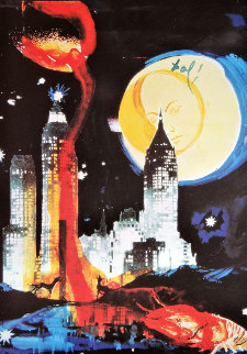 Manhattan Skyline 1976 Limited Edition Print - Salvador Dali