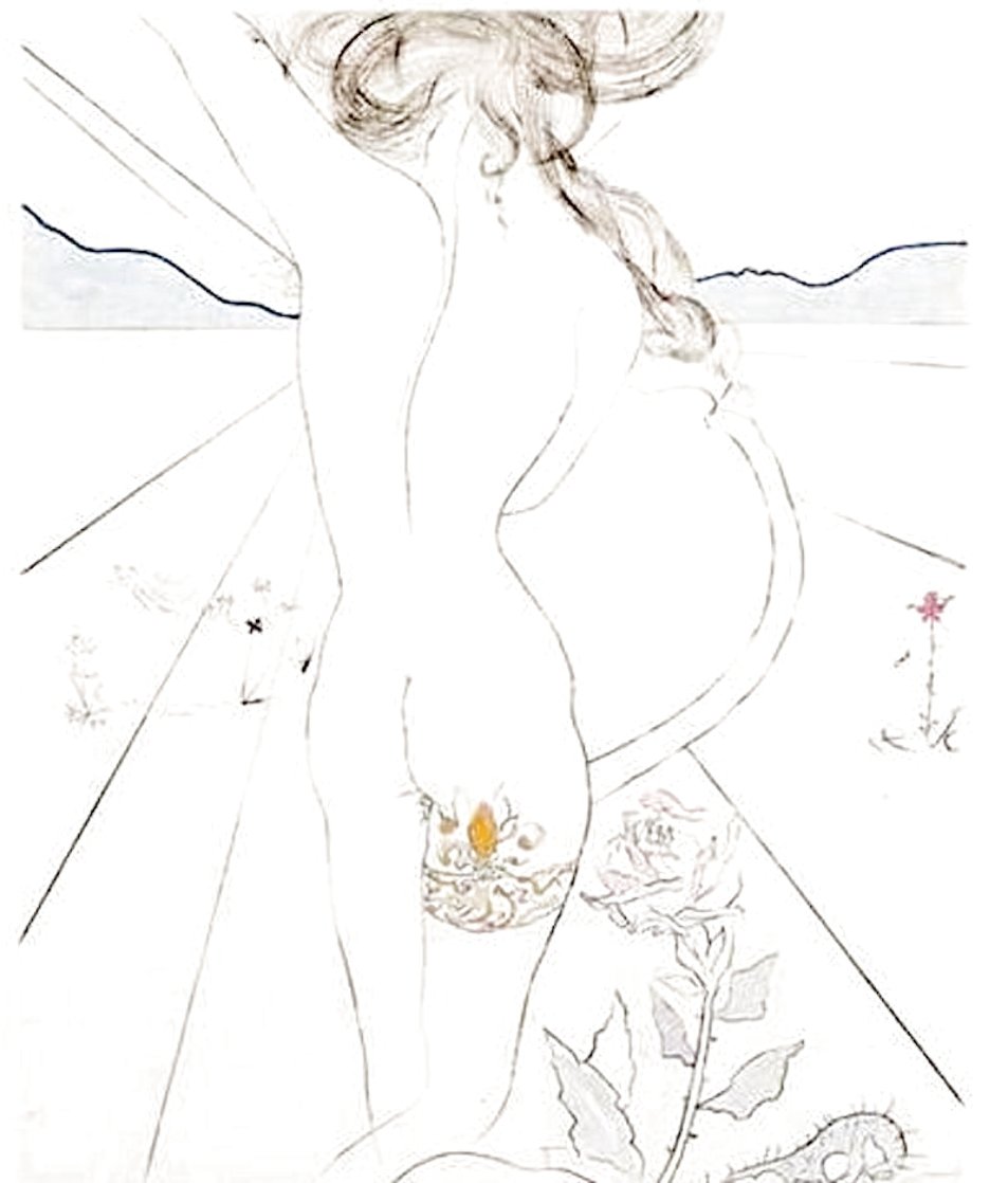 Hippies Woman with Garter 1969 (Early) - Huge Limited Edition Print by Salvador Dali