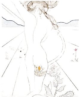 Hippies Woman with Garter 1969 (Early) - Huge Limited Edition Print - Salvador Dali