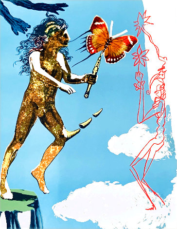 Magic Butterfly and  the Dream: Release of the Psychic Spirit HS 1978 Limited Edition Print - Salvador Dali