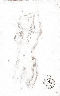 Etude Nu Féminin Du Face Drawing 1963 8x5 Drawing by Salvador Dali - 2 Etude Nu Féminin Du Face Drawing 1963 8x5 Drawing by Salvador Dali - 2