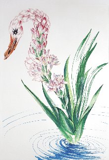 Florals Water Hybiscus Swan 1972 Limited Edition Print - Salvador Dali Florals Water Hybiscus Swan 1972 Limited Edition Print - Salvador Dali