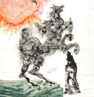 Cerbero. El Can Del Inferno - Canto VI Silk Scarf 1988 35x35 Other - Salvador Dali Cerbero. El Can Del Inferno - Canto VI Silk Scarf 1988 35x35 Other - Salvador Dali