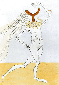 Nu Aux Voilettes 1975 Limited Edition Print - Salvador Dali Nu Aux Voilettes 1975 Limited Edition Print - Salvador Dali