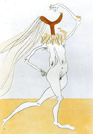 Nu Aux Voilettes  1975 Limited Edition Print - Salvador Dali