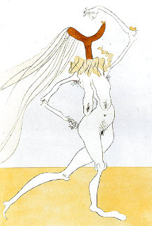 Nu Aux Voilettes (Nude With Veils, White) 1975 Limited Edition Print - Salvador Dali Nu Aux Voilettes (Nude With Veils, White) 1975 Limited Edition Print - Salvador Dali