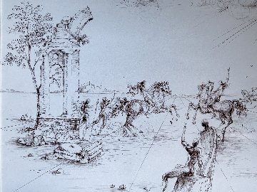 Consultation Guerriere Drawing 1964 26x31 Drawing - Salvador Dali Consultation Guerriere Drawing 1964 26x31 Drawing - Salvador Dali