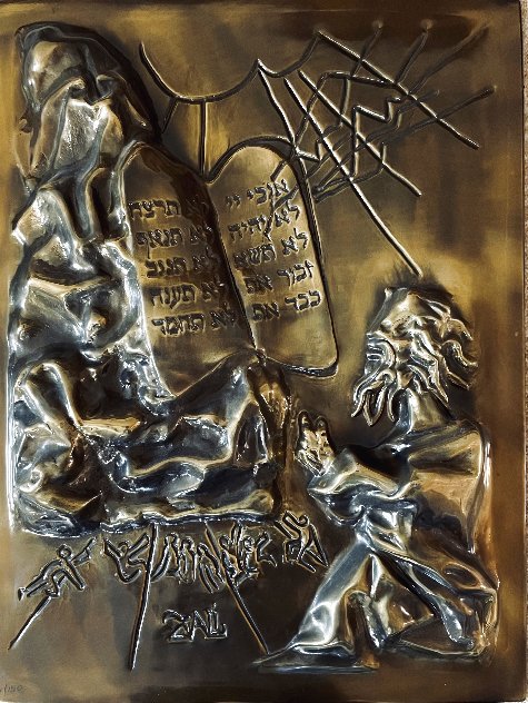 Ten Commandments Bronze  Bas Relief 1979 Sculpture by Salvador Dali