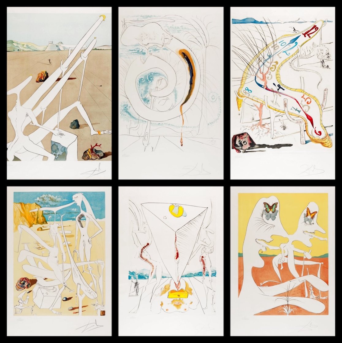 Conquest of Cosmos 1, Suite of 6 Etchings 1974 Limited Edition Print by Salvador Dali Conquest of Cosmos 1, Suite of 6 Etchings 1974 Limited Edition Print by Salvador Dali