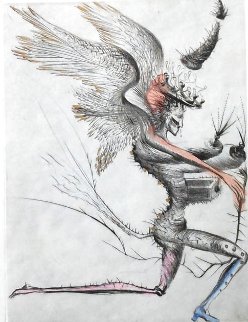 Winged Demon From La Venus Aux Fourrures 1968 (Early) Limited Edition Print - Salvador Dali Winged Demon From La Venus Aux Fourrures 1968 (Early) Limited Edition Print - Salvador Dali