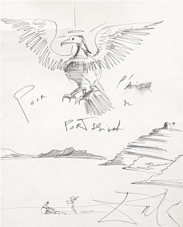 L’aigle Drawing 1980 28.75 X 24.25 Works on Paper (not prints) - Salvador Dali L’aigle Drawing 1980 28.75 X 24.25 Works on Paper (not prints) - Salvador Dali