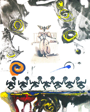 Memories of Surrealism Surrealist Gastronomy  Unique Trial Proof 1971 - Hs Works on Paper (not prints) - Salvador Dali