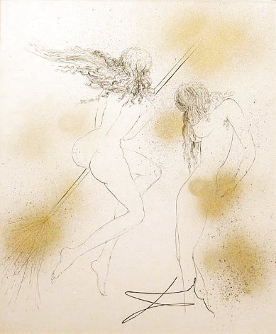 Sorcie'res Au Balai (Witches With Broom)  Faust Portfolio 1969 (Early) Limited Edition Print - Salvador Dali