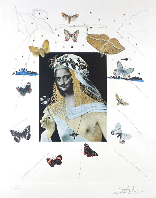 Memories of Surrealism: Surrealist Portrait of Dali Surrounded By Butterflies 1971 HS Limited Edition Print by Salvador Dali