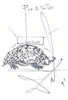 La Tortue Drawing 1964 8x9 HS Drawing - Salvador Dali La Tortue Drawing 1964 8x9 HS Drawing - Salvador Dali