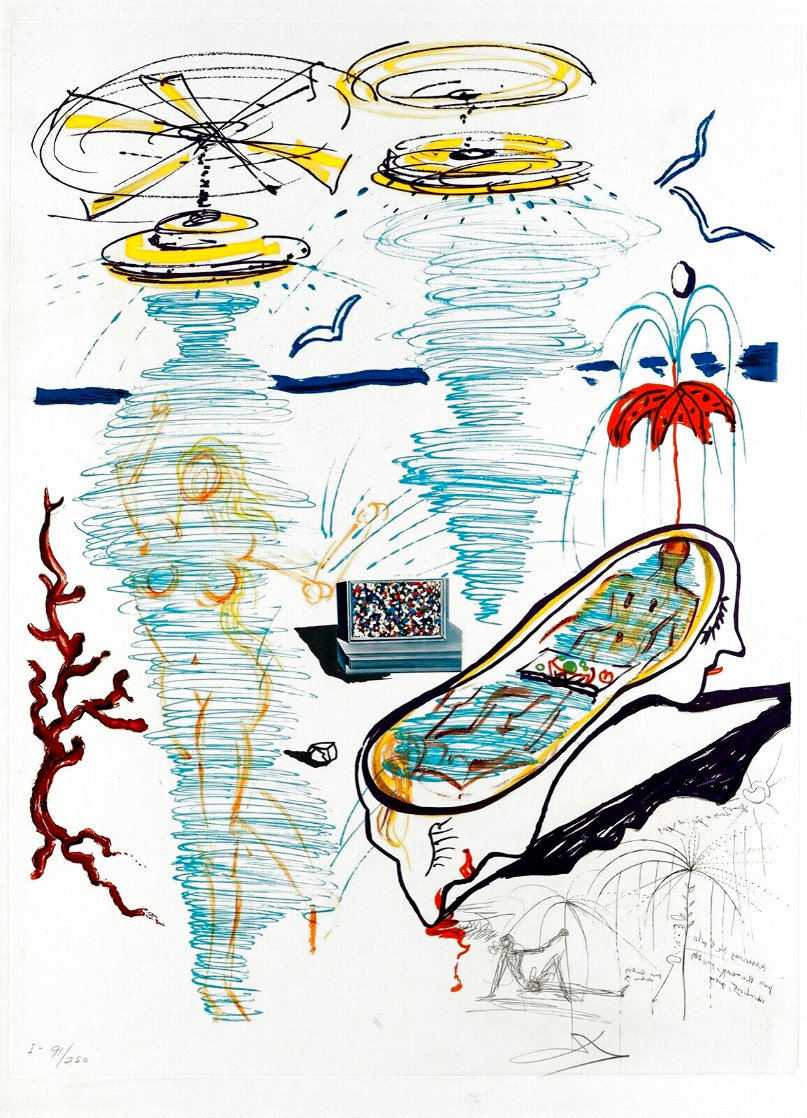 Imaginations And Objects of the Future: Liquid Tornado Bathtub 1975 TP Trial Proof Limited Edition Print by Salvador Dali