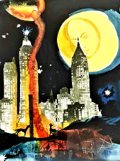 Manhattan Skyline 1976 Early New York - NYC Limited Edition Print - Salvador Dali