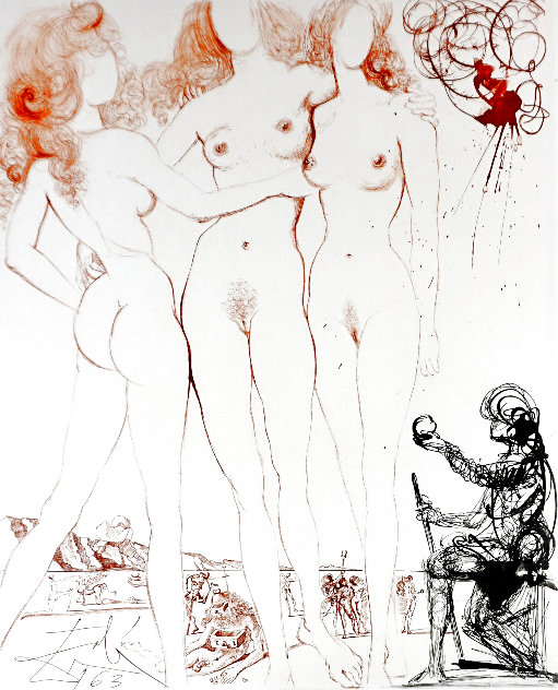 Mythology Judgment of Paris 1963 Early Limited Edition Print by Salvador Dali