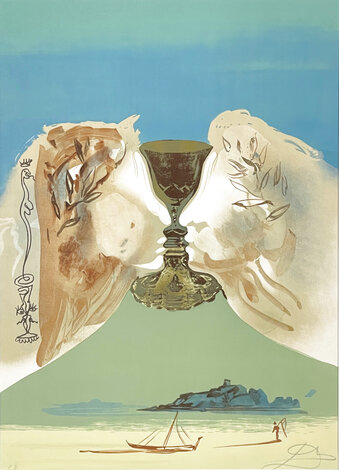 Chalice of Love -  Dante and Beatrice -  EA 1976 HS - Huge Limited Edition Print - Salvador Dali